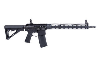 Troy Industries SPC M4A4 300 Blackout AR-15 Rifle comes equipped with folding battle sights.